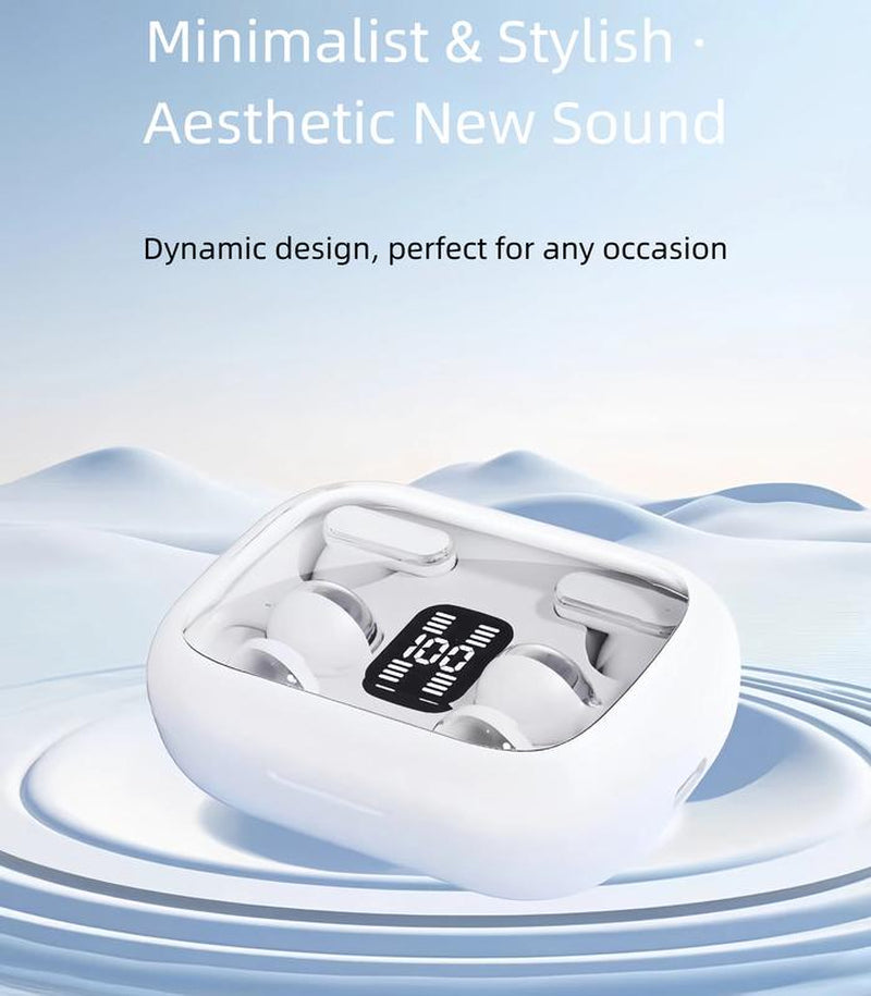 Fluffdrip Q10 2026 Wireless Earbuds 2 Pairs Clip-On TWS Couples Fashion Mini Headset Music Gaming Deep Bass Stereo HD Calling Earphones for Android Iphone Sports Earpieces Tiny Size Invisible Earbuds 2-In-1 Wireless Bluetooth Audio