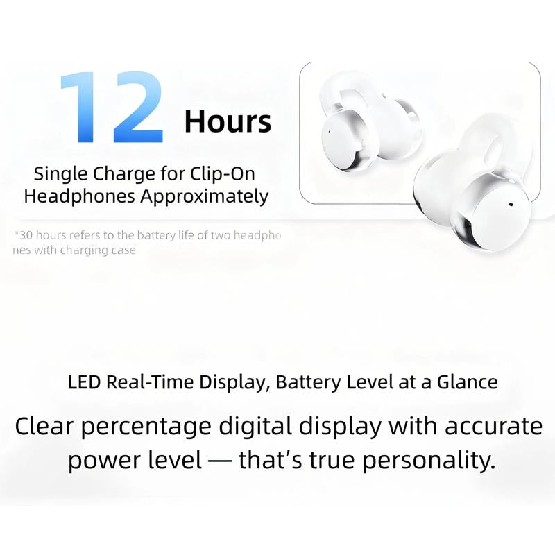 Fluffdrip Q10 2026 Wireless Earbuds 2 Pairs Clip-On TWS Couples Fashion Mini Headset Music Gaming Deep Bass Stereo HD Calling Earphones for Android Iphone Sports Earpieces Tiny Size Invisible Earbuds 2-In-1 Wireless Bluetooth Audio