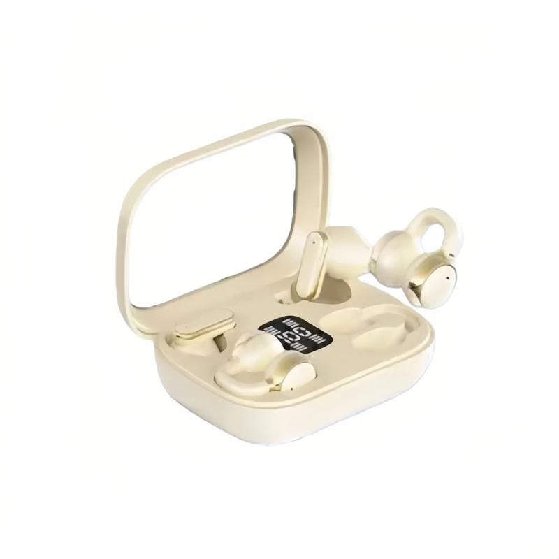 Fluffdrip Q10 2026 Wireless Earbuds 2 Pairs Clip-On TWS Couples Fashion Mini Headset Music Gaming Deep Bass Stereo HD Calling Earphones for Android Iphone Sports Earpieces Tiny Size Invisible Earbuds 2-In-1 Wireless Bluetooth Audio